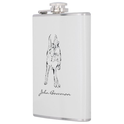 Hopping Wild Rabbit / Persoonlijke naam Heupfles (Links)