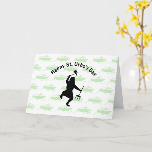 Hoppin'Happy St. Urho's Day Card Kaart (Gele Bloem)