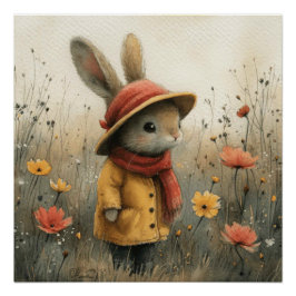 Hoppity Harmony: Een Beetje Droomachtige Konijn Perfect Poster
