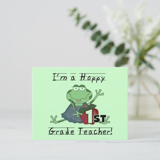 Hoppy 1st-graad leraar overhemden en cadeautjes briefkaart (Staand voorkant)