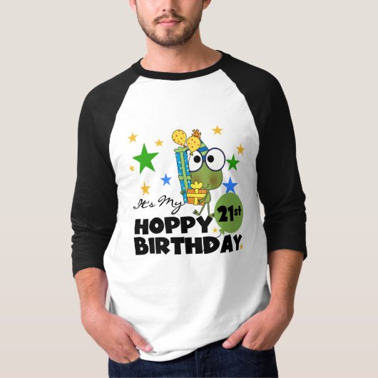 Hoppy 21ste Verjaardag van Froggie T-shirt (Voorkant)