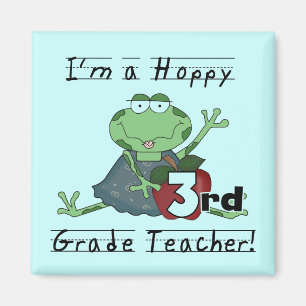 Hoppy 3rd Grade Teacher Tshirts en cadeautjes Magneet