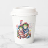 "Hoppy" 4 juli Onafhankelijkheidsdag Kikkerontwerp Papieren Bekers (Achterkant)