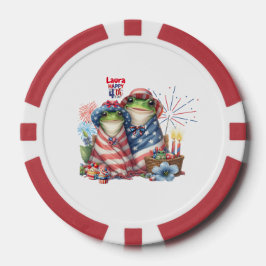 "Hoppy" 4 juli Onafhankelijkheidsdag Kikkerontwerp Poker Chips