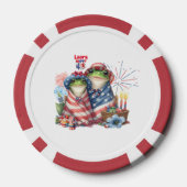"Hoppy" 4 juli Onafhankelijkheidsdag Kikkerontwerp Poker Chips (Achterkant)