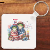 "Hoppy" 4 juli Onafhankelijkheidsdag Kikkerontwerp Sleutelhanger (Achterkant)