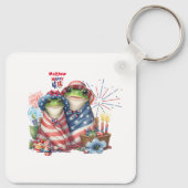 "Hoppy" 4 juli Onafhankelijkheidsdag Kikkerontwerp Sleutelhanger (Achterkant)
