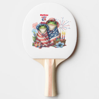 "Hoppy" 4 juli Onafhankelijkheidsdag Kikkerontwerp Tafeltennisbatje