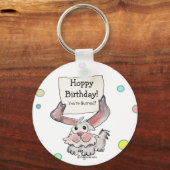Hoppy Birthday Bunreal Cute Personalized Keychains Sleutelhanger (Voorkant)