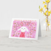 Hoppy Birthday Cute Bunny Rabbit  zoet Kaart (Gele Bloem)