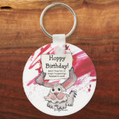 Hoppy Birthday Cute Personalized Keychains Sleutelhanger (Voorkant)
