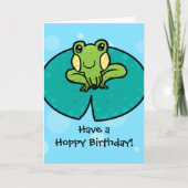 Hoppy Birthday frog birthday card Kaart (Voorkant)
