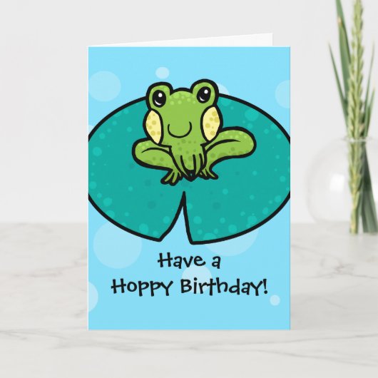 Hoppy Birthday frog birthday card Kaart (Voorkant)