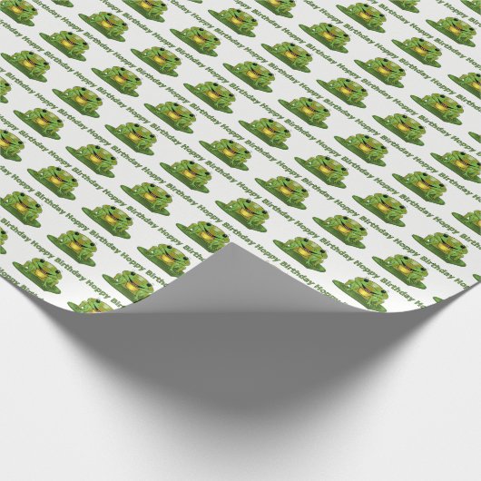Hoppy Birthday Frog-rapppapier Cadeaupapier (Hoek)