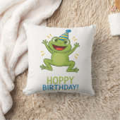 Hoppy Birthday Funny Frog Kids Kussen (Deken)
