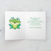 Hoppy Birthday Green Frog, Boy 2 Kaart (Binnen)