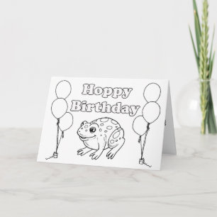 Hoppy BIrthday kikker kleurboek Kaart