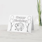 Hoppy BIrthday kikker kleurboek Kaart (Voorkant)