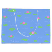 Hoppy Birthday Schattige Frog Funny Text Gift Bag Groot Cadeauzakje (Achterkant)