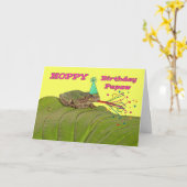Hoppy Birthday voor Papaw, Feestkikker met Pet Kaart (Gele Bloem)