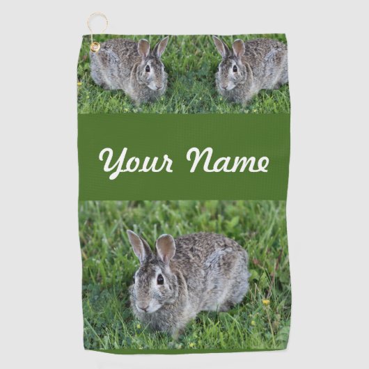 Hoppy Bunny Golfhanddoek (Voorkant)