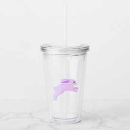 Hoppy Bunny Paarse Acryl Tumbler – Paascadeau Drinkbeker