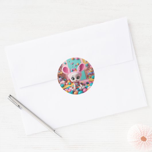 Hoppy Bunny - Schattigee konijn Sticker (Envelop)