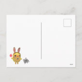 Hoppy Chickling- Easter chicklet with bunny hat Feestdagenkaart (Achterkant)