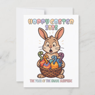 Hoppy Easter 2025: The Year of the Snake Surprise! Briefkaart