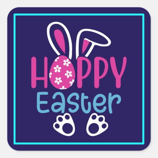 Hoppy Easter-54411 Vierkante Sticker (Voorkant)