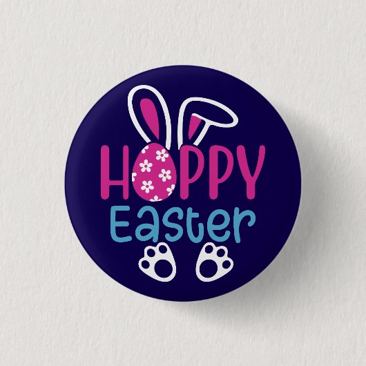 Hoppy Easter-64054 Ronde Button 3,2 Cm (Voorkant)
