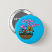 Hoppy Easter Basket Ronde Button 5,7 Cm (Voorkant /achterkant)