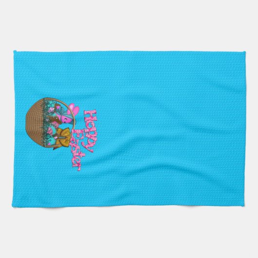 Hoppy Easter Basket Theedoek (Horizontaal)