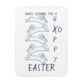 Hoppy Easter Blue Rabbit Hare Simple Tekening Cute Magneet (Verticaal)