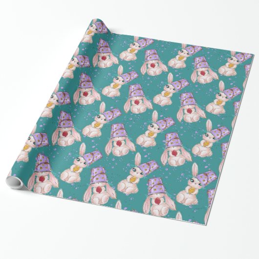 Hoppy Easter Bunnies Cadeaupapier (Uitgerold)