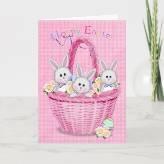 Hoppy Easter Bunnies Feestdagen Kaart (Voorkant)