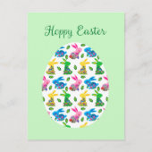 Hoppy Easter Bunnies minitroen Briefkaart (Voorkant)