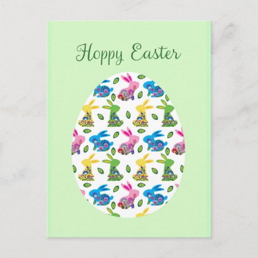 Hoppy Easter Bunnies minitroen Briefkaart (Voorkant)