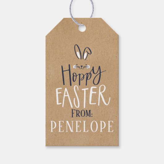 HOPPY EASTER BUNNY CADEAULABEL (Voorkant)