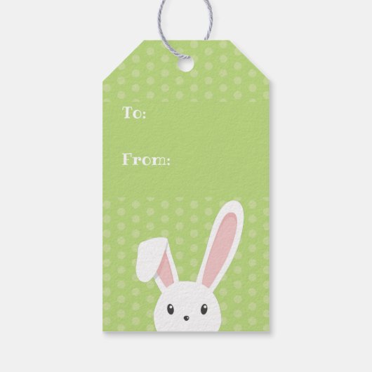 Hoppy Easter Bunny Cute Funny Spring Green Cadeaulabel (Achterkant)