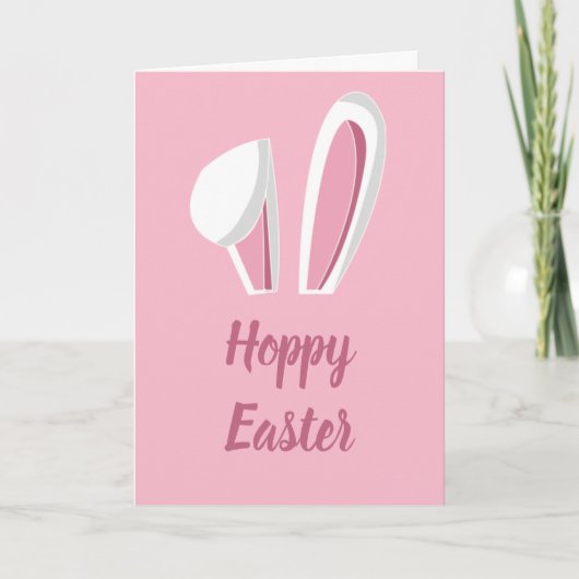 Hoppy Easter Bunny Ears Feestdagen Kaart (Voorkant)