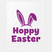 Hoppy Easter Bunny Ears | Minimalist Purple Holida Fleece Deken (Voorkant)