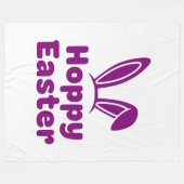 Hoppy Easter Bunny Ears | Minimalist Purple Holida Fleece Deken (Voorkant (Horizontaal))