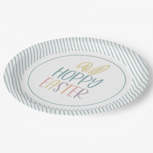 Hoppy Easter Bunny Ears Papieren Bordje (Gekanteld)