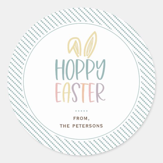 Hoppy Easter Bunny Ears Ronde Sticker (Voorkant)
