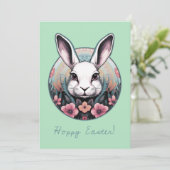 Hoppy Easter Bunny Holiday Kaart (Staand voorkant)