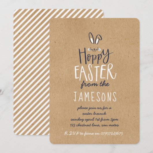 HOPPY EASTER BUNNY KAART (Voorkant / Achterkant)