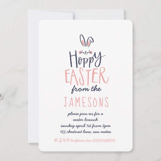 HOPPY EASTER BUNNY KAART (Voorkant)