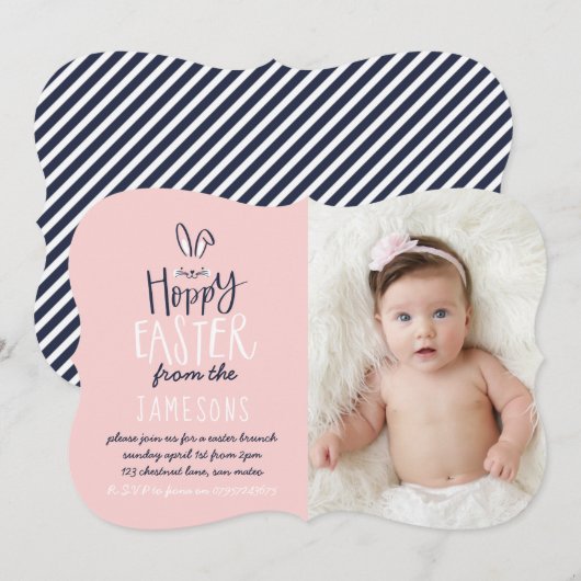 HOPPY EASTER BUNNY KAART (Voorkant / Achterkant)