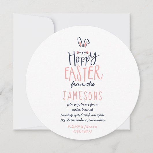 HOPPY EASTER BUNNY KAART (Voorkant)